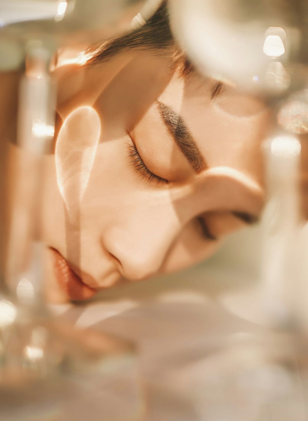 Soft morning light on glowing skin
